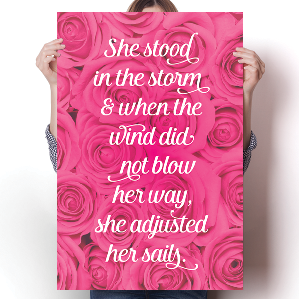 She Stood In The Storm - Breast Cancer Awareness Poster