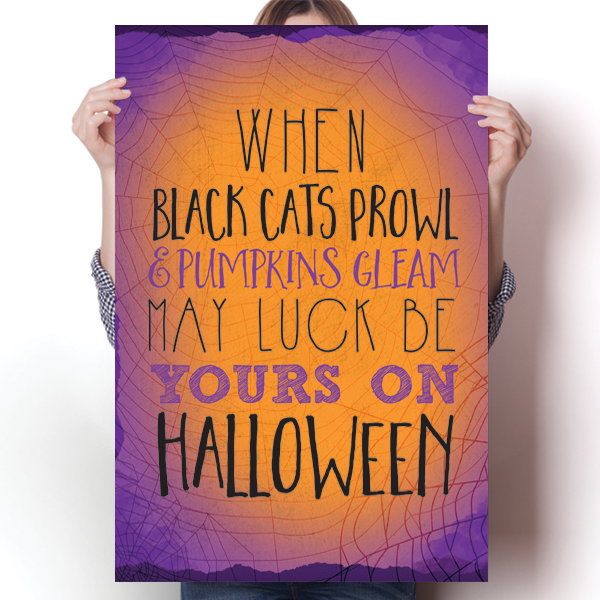 Black Cats Prowl and Pumpkins Gleam Poster