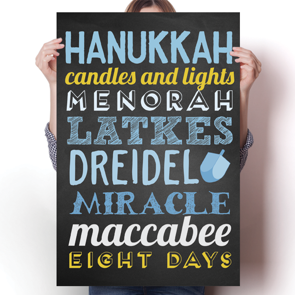 Hanukkah Words Poster