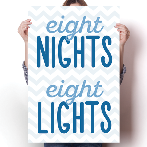 Eight Nights, Eight Lights - Hanukkah Poster
