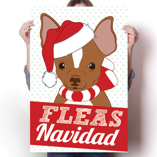 Fleas Navidad - Christmas Chihuahua Poster