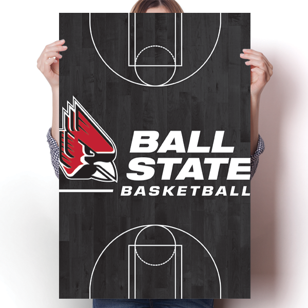Ball State Cardinals - Basketball Court Poster