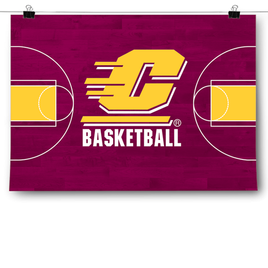 Central Michigan Chippewas - Basketball Court Poster