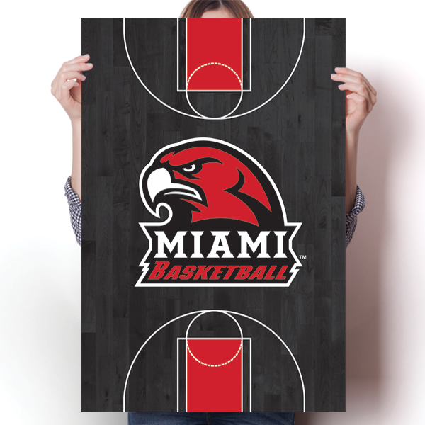 Miami University RedHawks - Basketball Court Poster