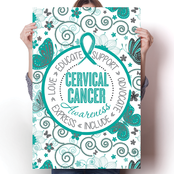 Cervical Cancer - Butterfly Pattern Poster