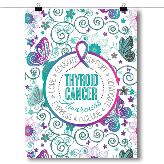 Thyroid Cancer - Butterfly Pattern Poster