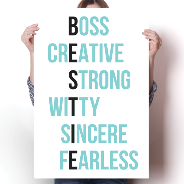 BESTIE - Teal on White Poster