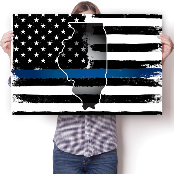Thin Blue Line - Illinois Poster