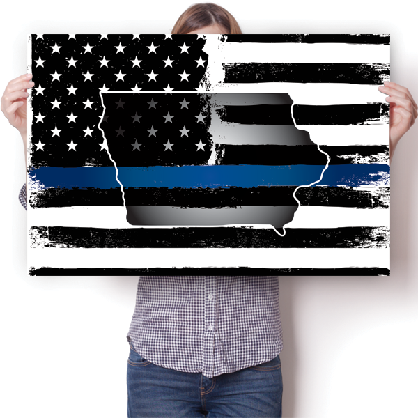 Thin Blue Line - Iowa Poster
