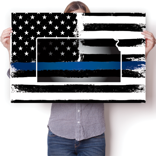 Thin Blue Line - Kansas Poster