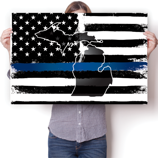 Thin Blue Line - Michigan Poster