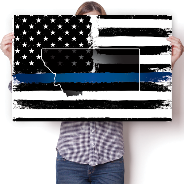 Thin Blue Line - Montana Poster