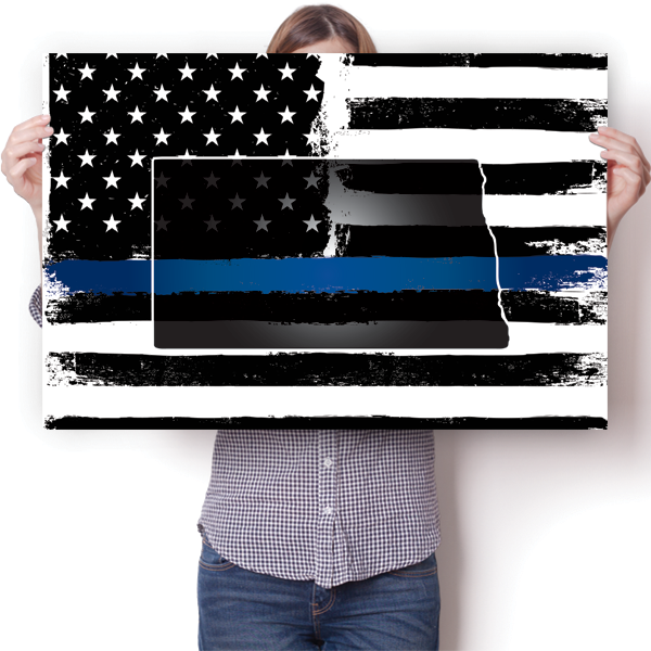 Thin Blue Line - North Dakota Poster