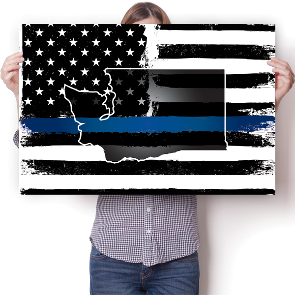 Thin Blue Line - Washington Poster