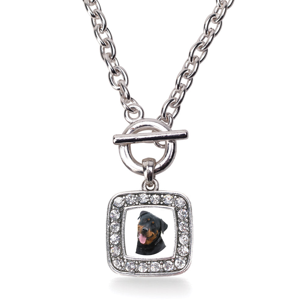 Silver The Rottweiler Square Charm Toggle Necklace – Inspired Silver Silver The Rottweiler Square Charm Toggle Necklace – Inspired Silver