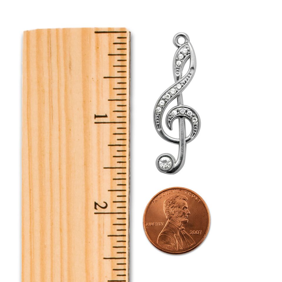 Silver Musical Note Charm Classic Necklace