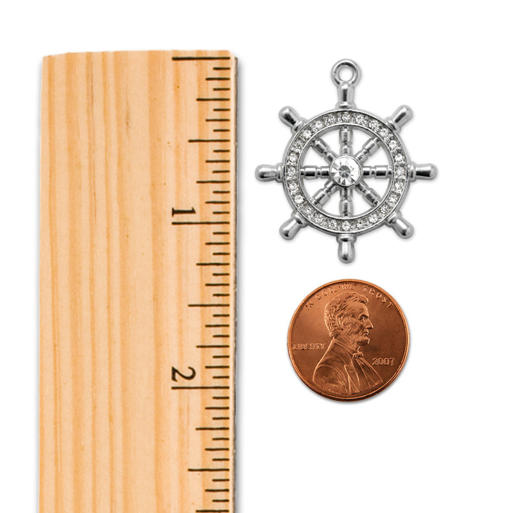 Silver Nautical Charm Toggle Necklace