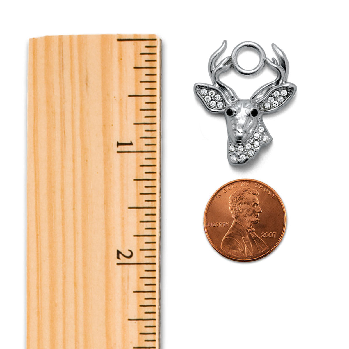 Silver Deer Charm Toggle Necklace