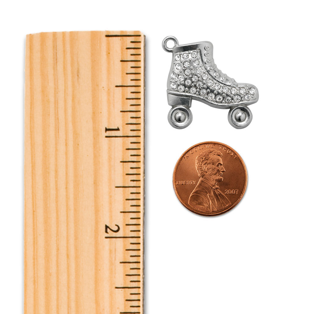Silver Roller Skate Charm Classic Necklace