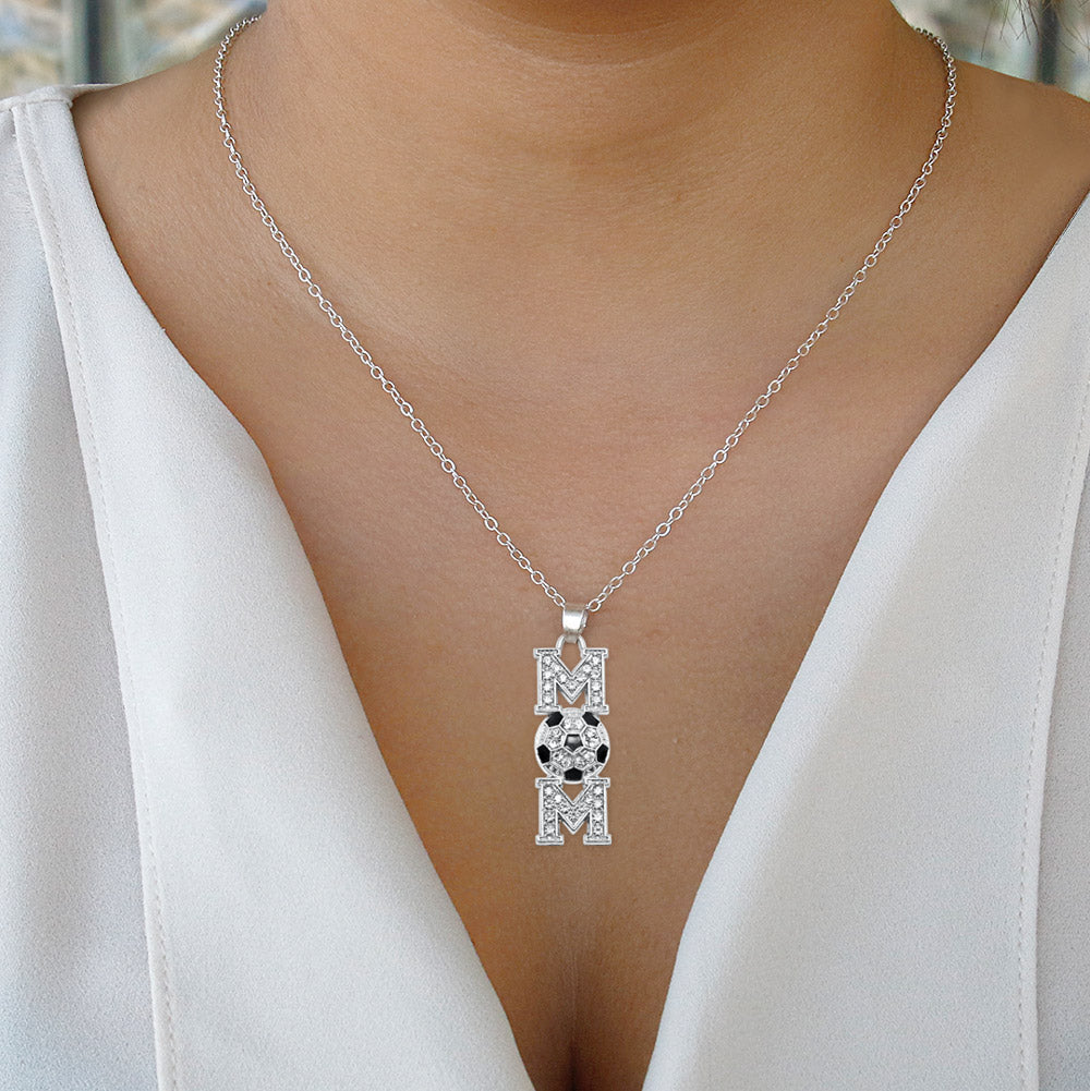 Silver Soccer Mom Charm Classic Necklace