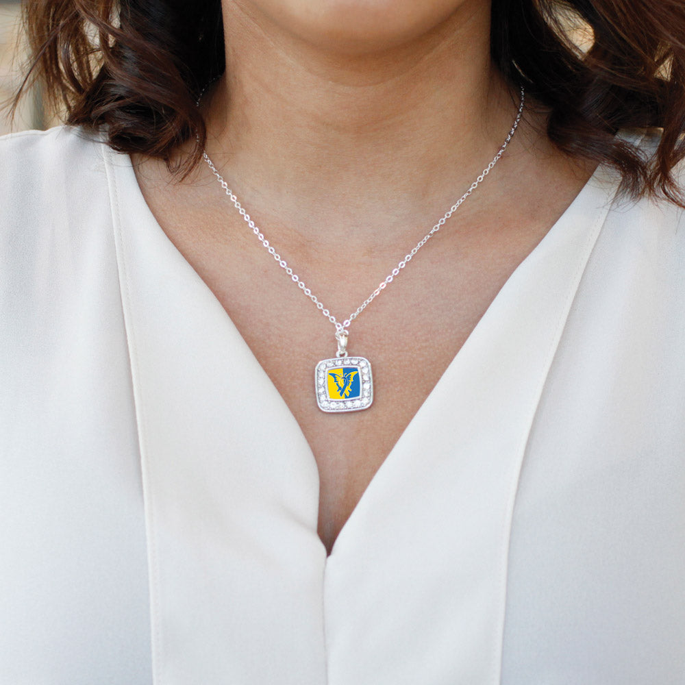 Silver Down Syndrome Awareness Square Charm Classic Necklace