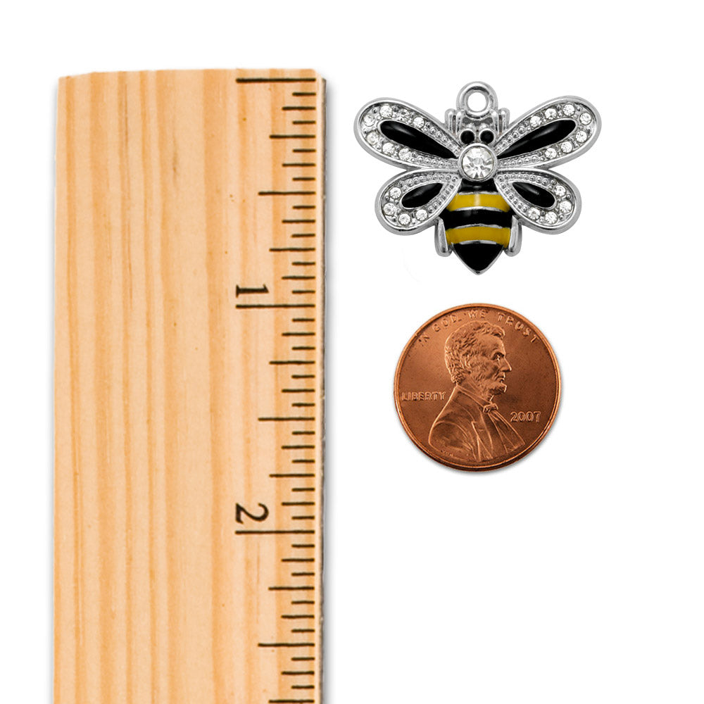 Silver Love Bumble Bee Charm Toggle Necklace