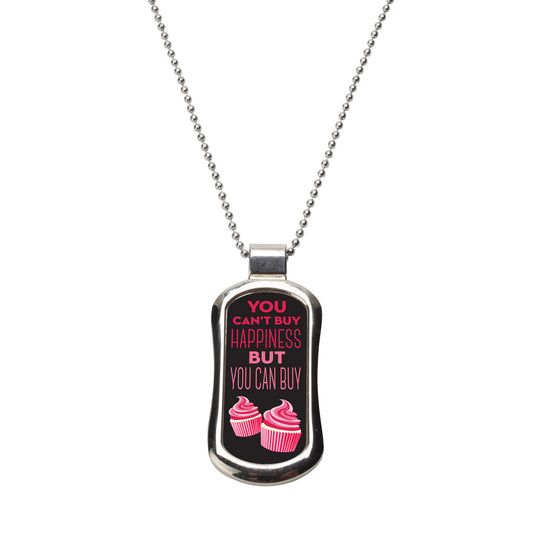 Steel Cupcake Lovers Dog Tag Necklace