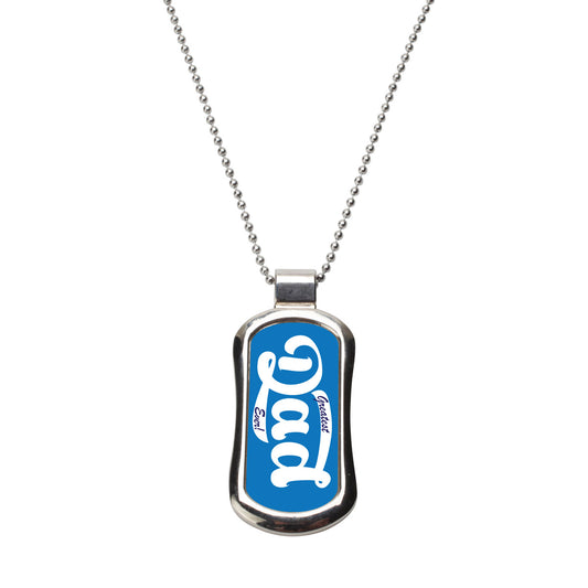 Steel Greatest Dad Ever Dog Tag Necklace