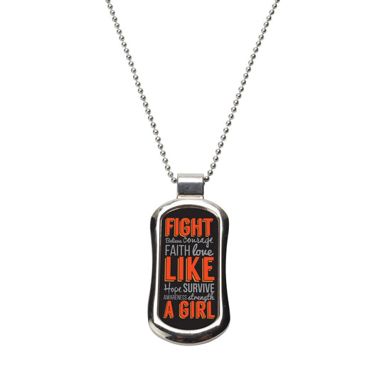 Steel Fight MS Like A Girl Dog Tag Necklace