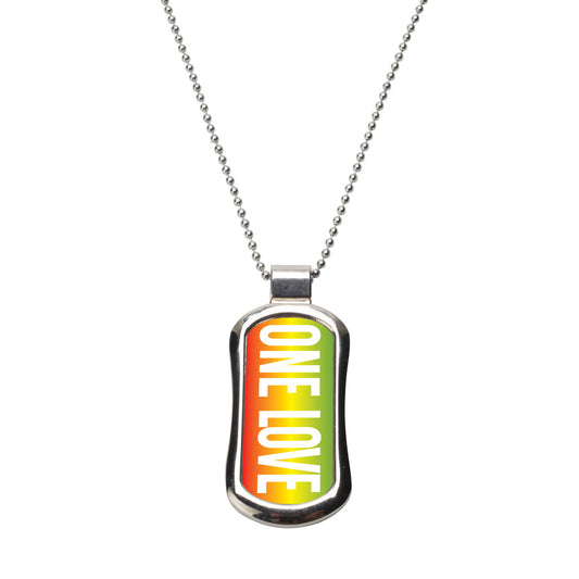 Steel One Love Dog Tag Necklace