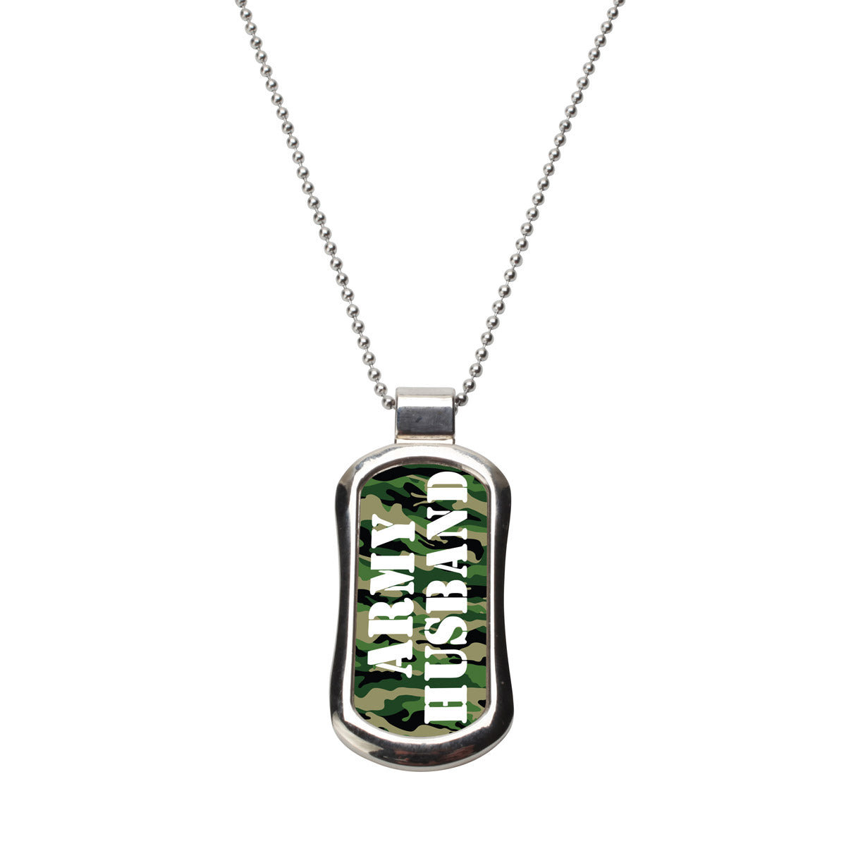 Steel Army Husband Dog Tag Necklace