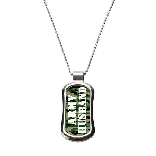 Steel Army Husband Dog Tag Necklace