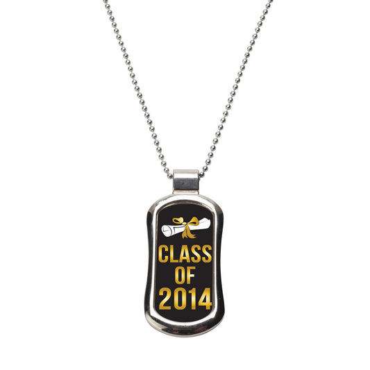 Steel Class of 2014 Dog Tag Necklace