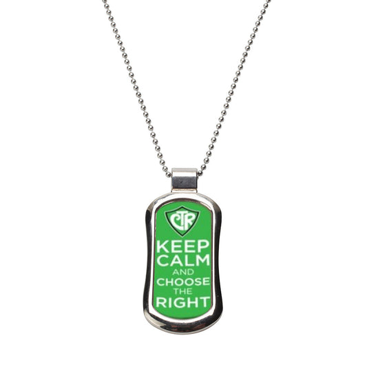 Steel Keep Calm and Choose the Right Dog Tag Necklace