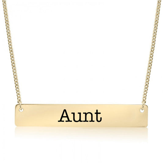 Gold Aunt Bar Necklace