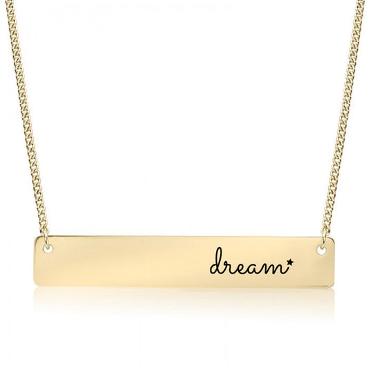 Gold DREAM Bar Necklace