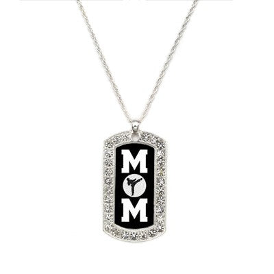 Silver Martial Arts Mom Dog Tag Charm Classic Necklace