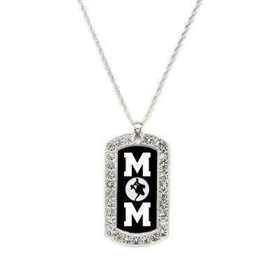Silver Skateboarding Mom Dog Tag Charm Classic Necklace