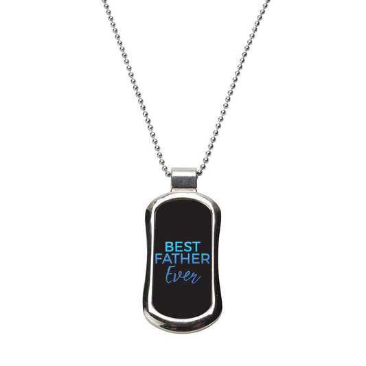 Steel Best Father Dog Tag Necklace