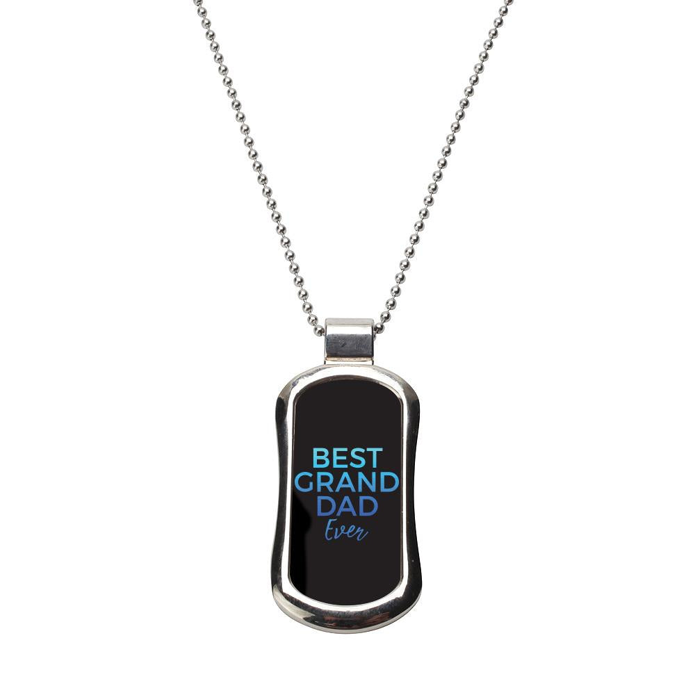 Steel Best Granddad Dog Tag Necklace