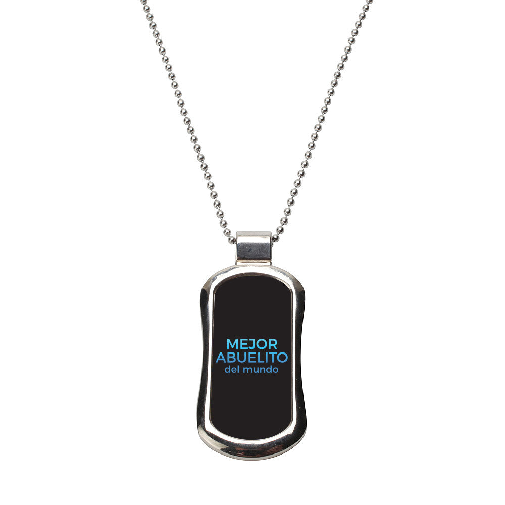 Steel Mejor Abuelito Dog Tag Necklace