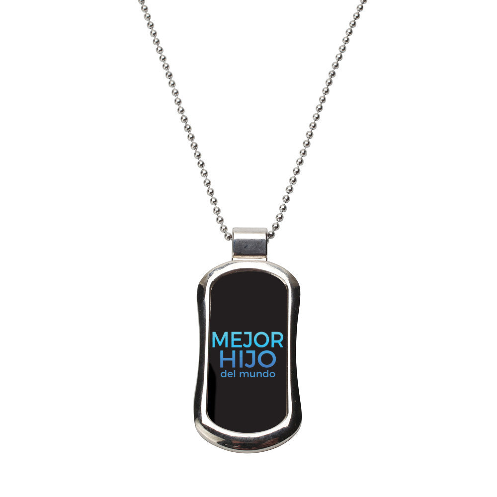 Steel Mejor Hijo Dog Tag Necklace