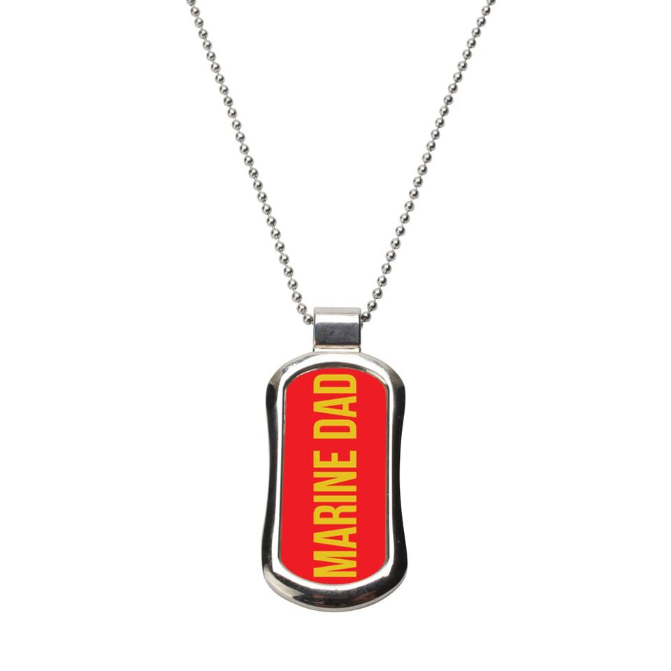 Steel Marine Dad Dog Tag Necklace