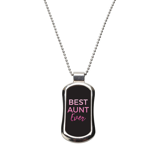 Steel Best Aunt Dog Tag Necklace