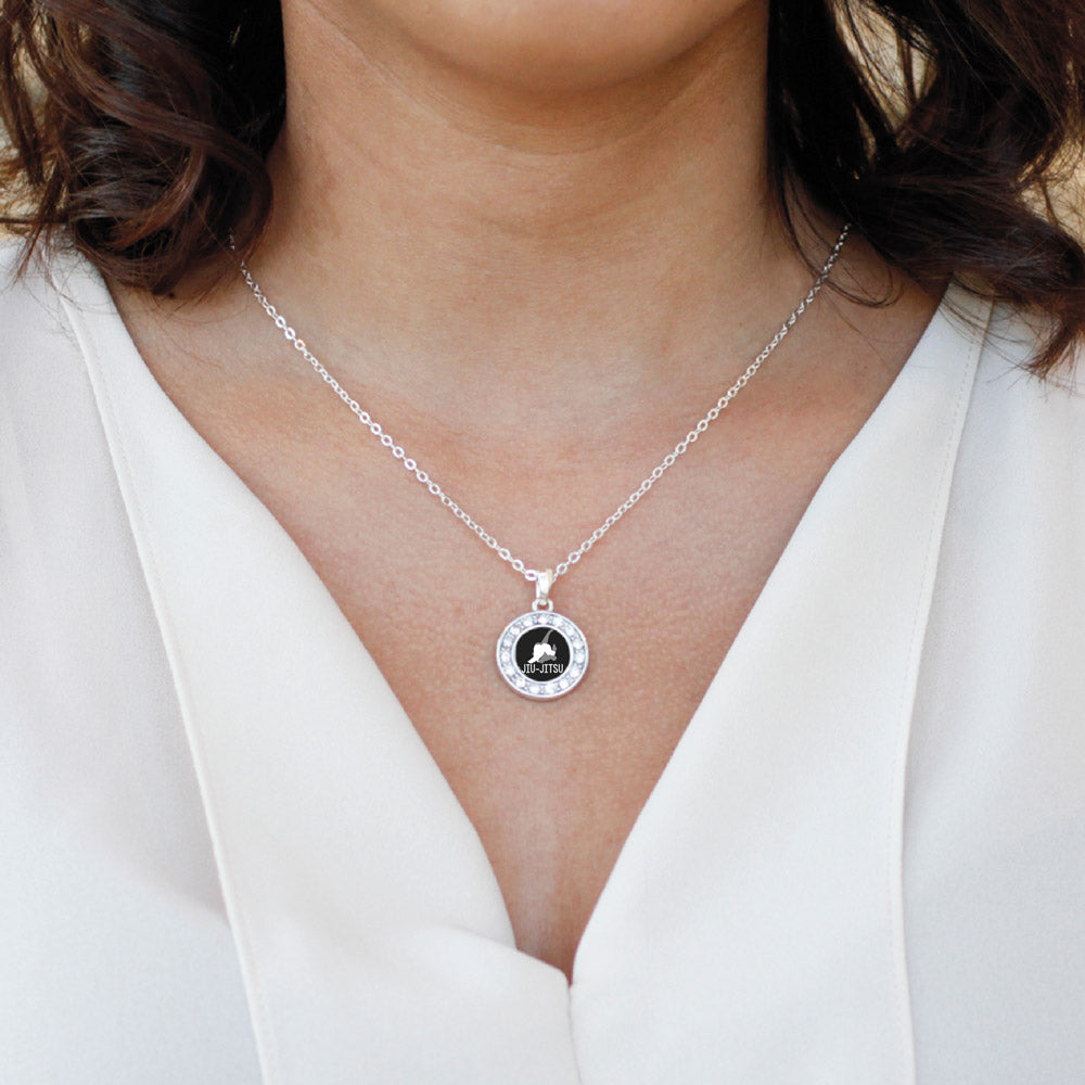 Silver Jiu-jitsu Circle Charm Classic Necklace
