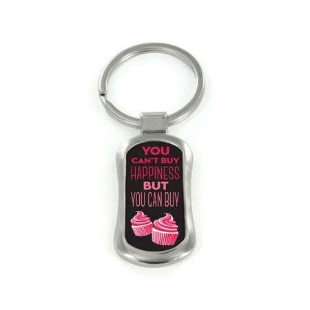 Steel Cupcake Lovers Dog Tag Keychain