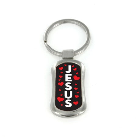 Steel Love for Jesus Dog Tag Keychain