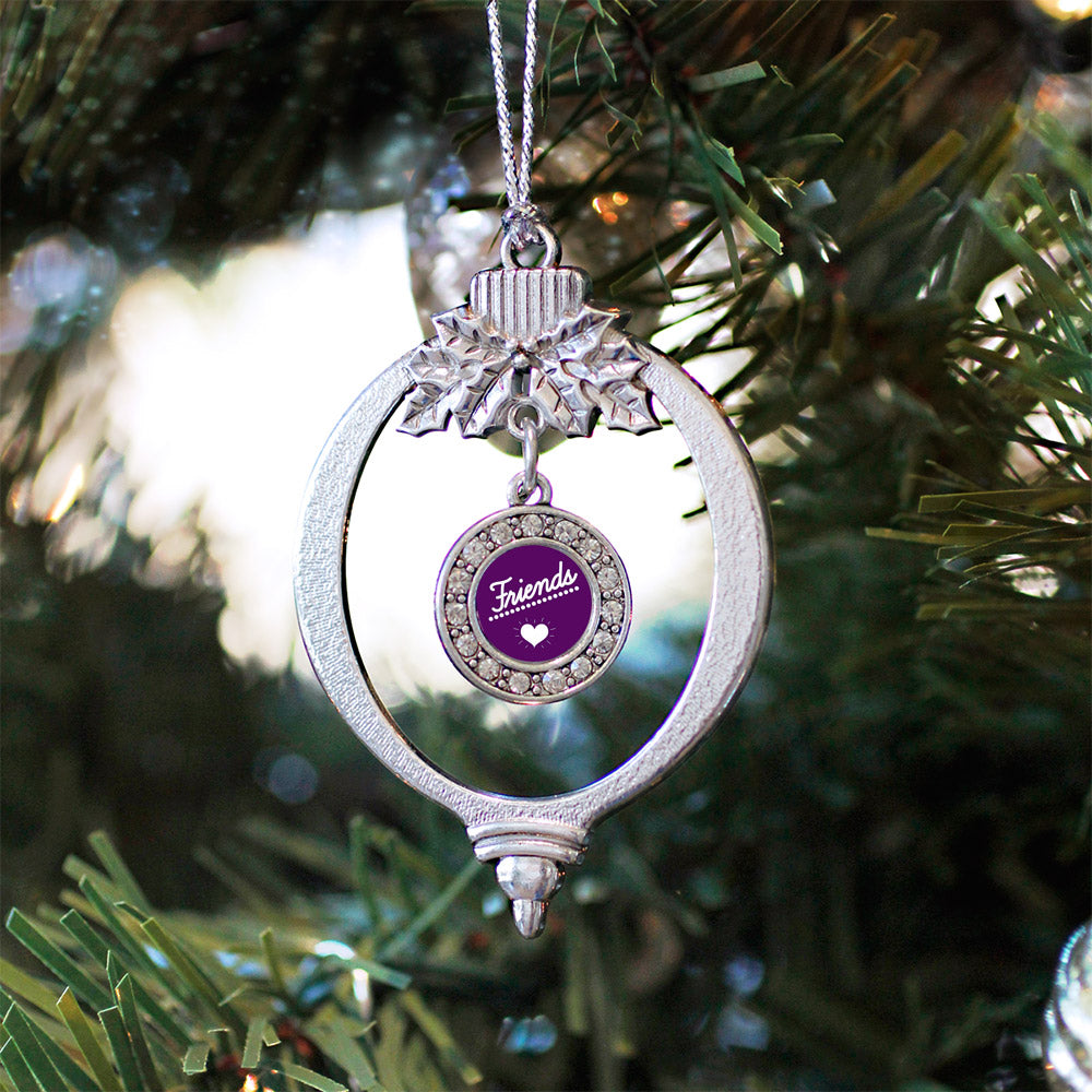 Silver Friends Circle Charm Holiday Ornament