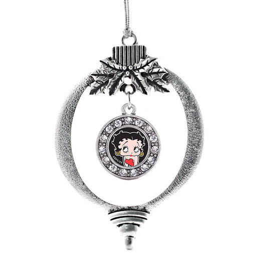 Silver Betty Boop Circle Charm Holiday Ornament