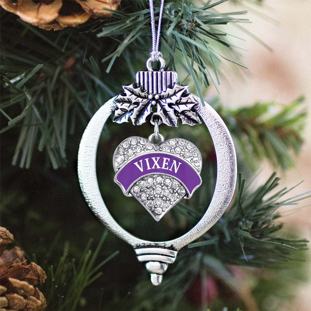 Silver Vixen Pave Heart Charm Holiday Ornament